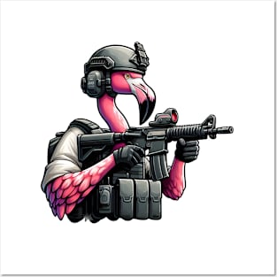 Tactical Flamingo Posters and Art